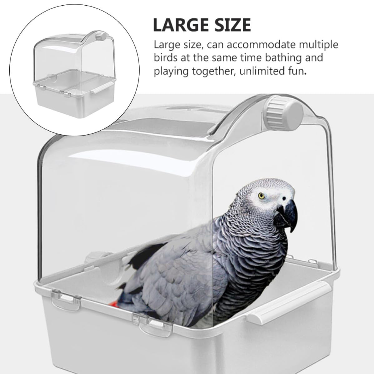 ibasenice Bassin pour Bain D’Oiseaux en Plastique Blanc, Injecteur D’Eau