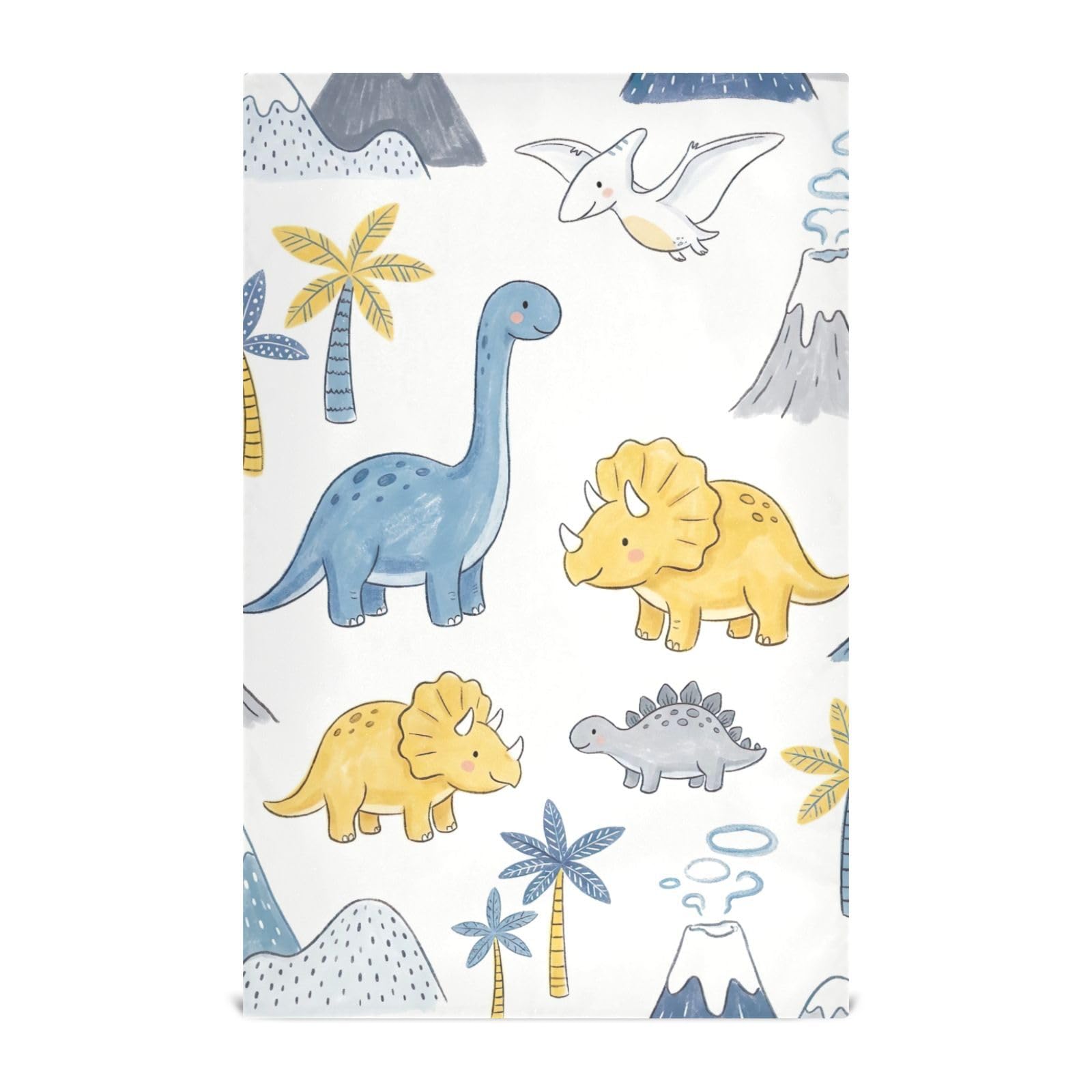 Toallas de cocina blancas ODAWA con dinosaurios, paños colgantes grandes de 18x28 pulgadas