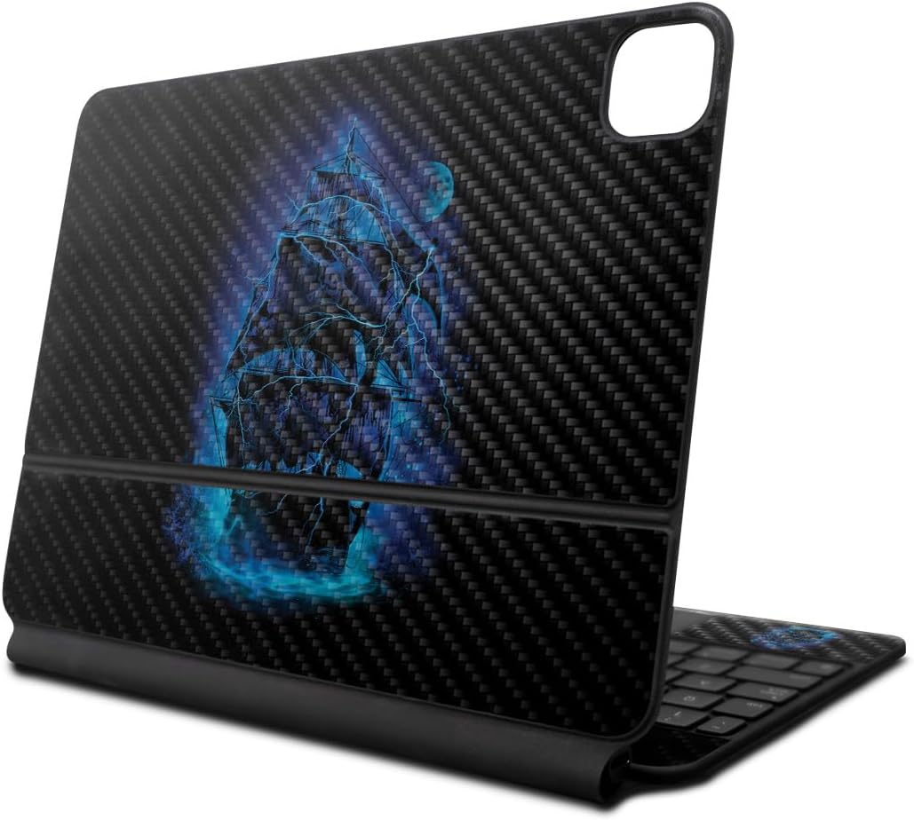 Carbon Fiber Skin Compatible With Apple Magic Keyboard for iPad Pro 13‑inch (M4) 2024 - Tattered Flag - Premium 3M Vinyl Protective Wrap Decal Cover - Easy To Apply | Crafted in the USA by MightySkins
