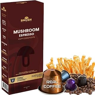 SMUSH - Mushroom Espresso Pods Compatible with Nespresso Original Machines | Enriched coffee with mushroom, Energy & Focus (Pack of 10-Count, Mind - Cordyceps)