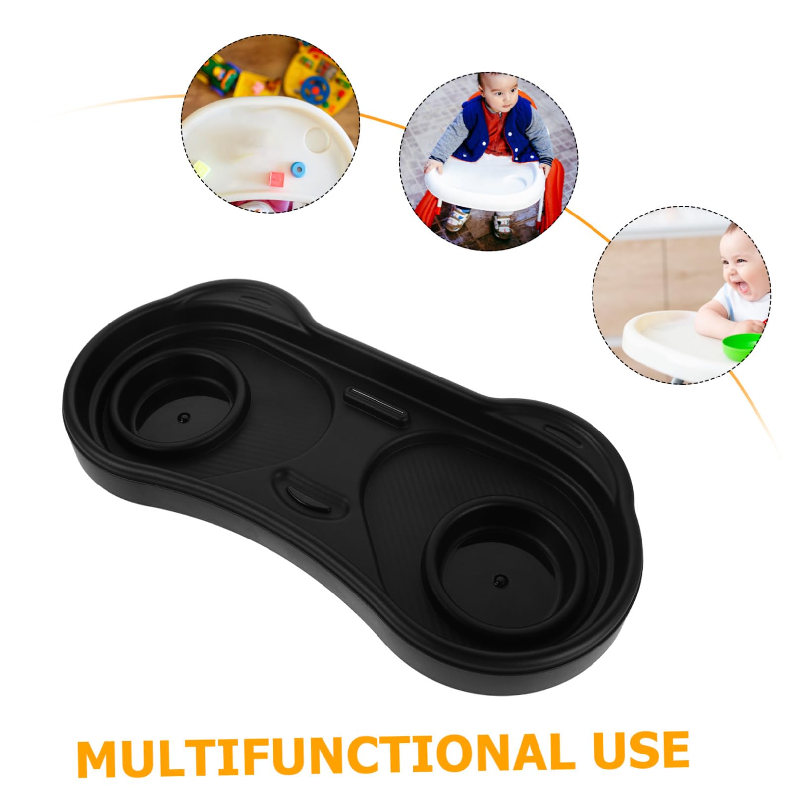Hemobllo Vassoio Porta Snack per Passeggino con Attacco Vassoio in Plastica per Passeggino e Carrozzina Porta Bicchieri e Snack Organizzatore