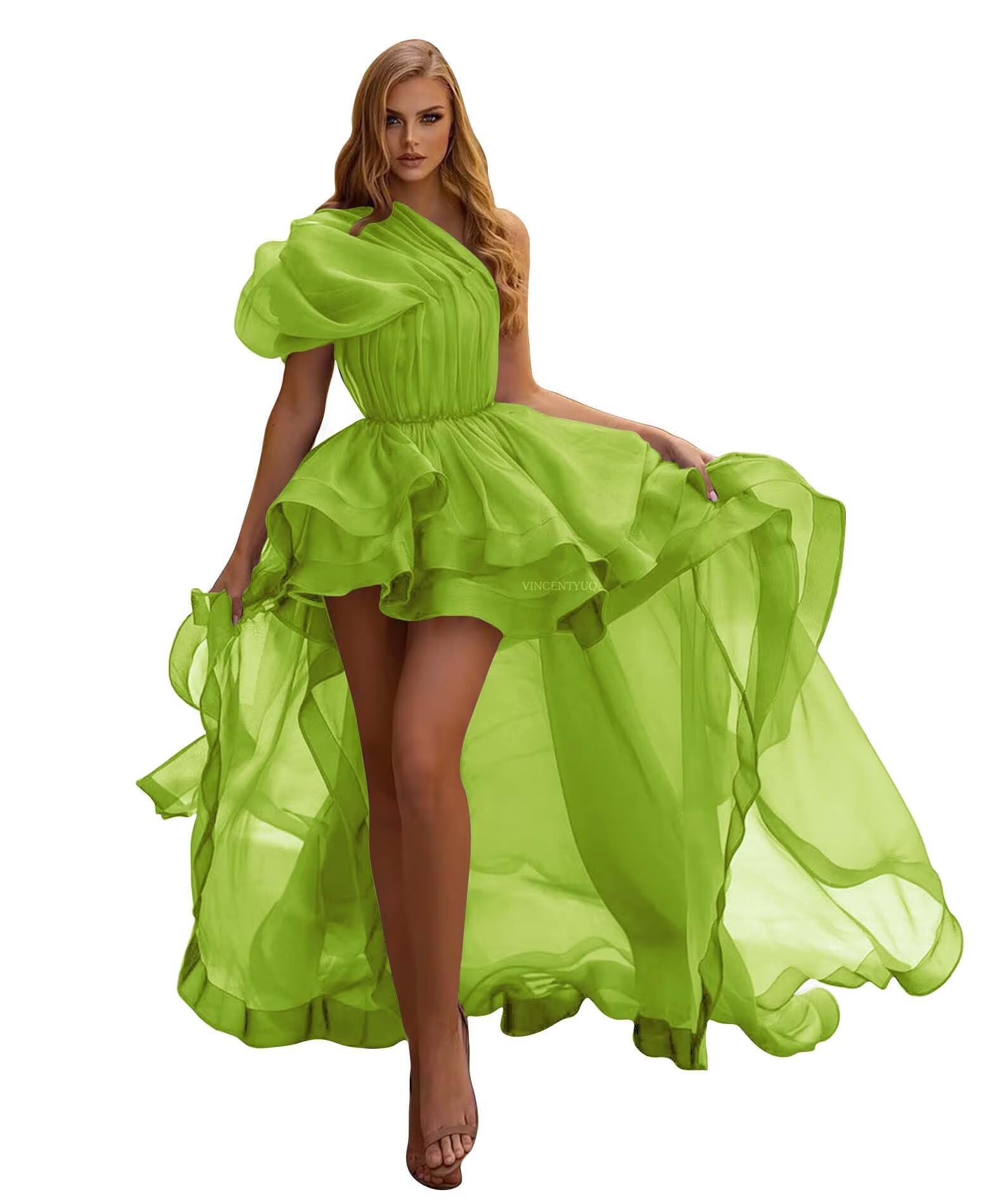 High Low Tulle Ruffle Ball Gowns for Women 2025 Formal Long Puffy Prom Gown Birthday Party Dress