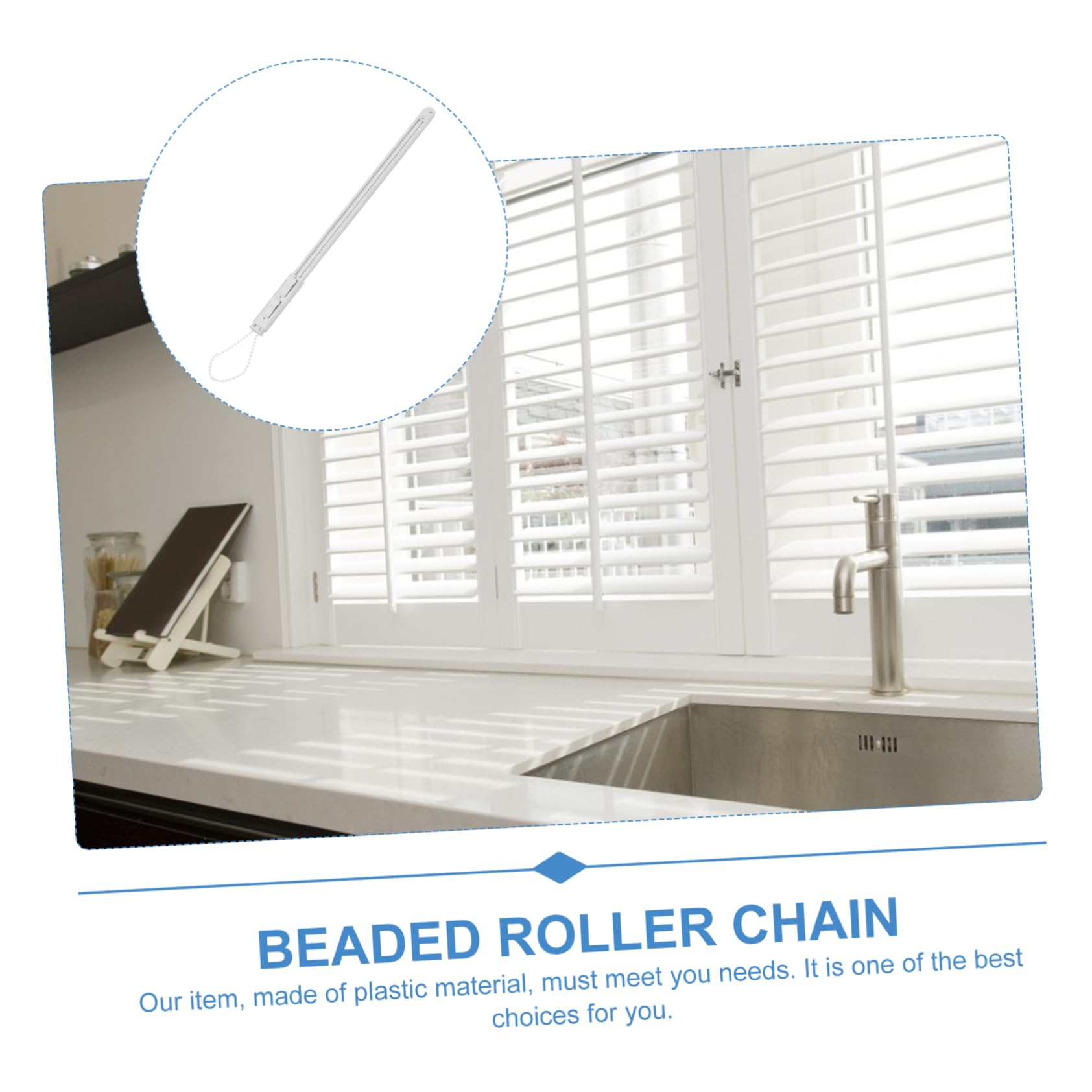 FUNOMOCYA Roman Blind Pull Chain Roller Blind Balls Chain Cord Soft Gauze Curtain Pulley Rod Wide Range of Uses