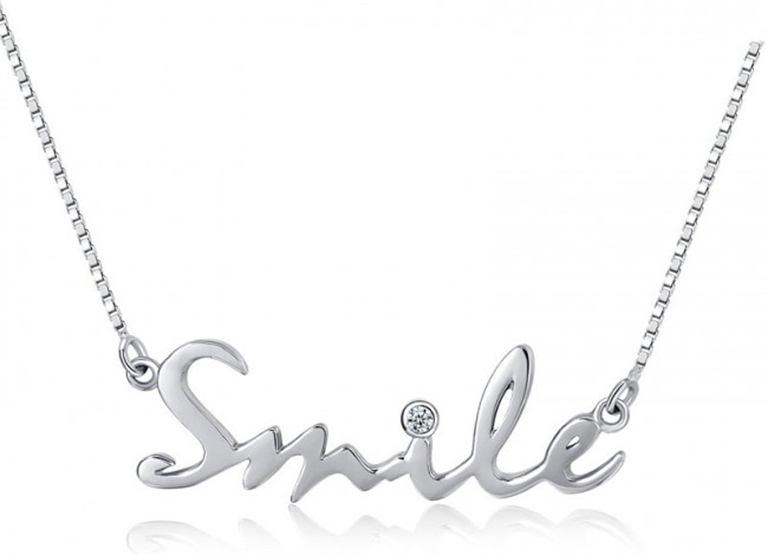 Magic Necklace Modern Jewelry Makes you look more beautiful The Word 'smile' Pendant Fashion Sterling Silver Engraving Necklace Offering Different Style Designs