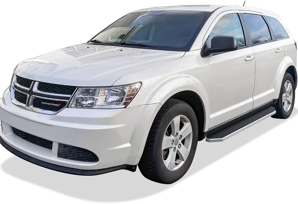 Tuxtreme Polished Running Boards Style Compatible with Dodge Journey 2009-2020 (Nerf Bars Side Steps) 6in Wide Aluminum