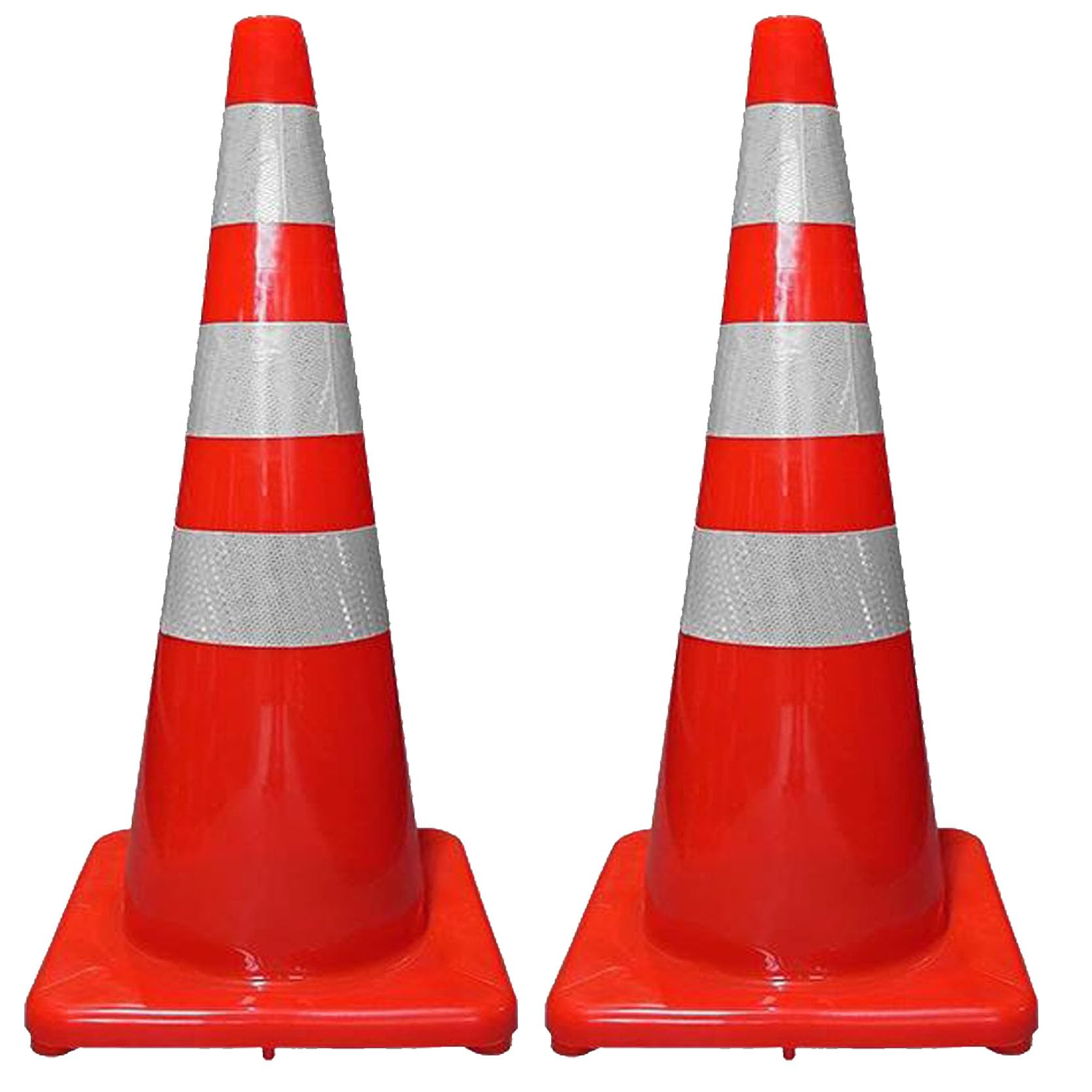 Cône de Sécurité Orange Multi-Usages À Déploiement Rapide avec Base Robuste,Cône de Signalisation Routière et de Stationnement avec Bandes Réfléchissantes(Color:2pcs)