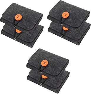 FRCOLOR 6 Pcs Essential Oil Storage Bag Bottle Carrier Bag Portable Perfume Bottle Travel Storage Bag Essential Oils Organizer Essential Oil Roller Bottles Small Storage Bag Felt Dark Grey