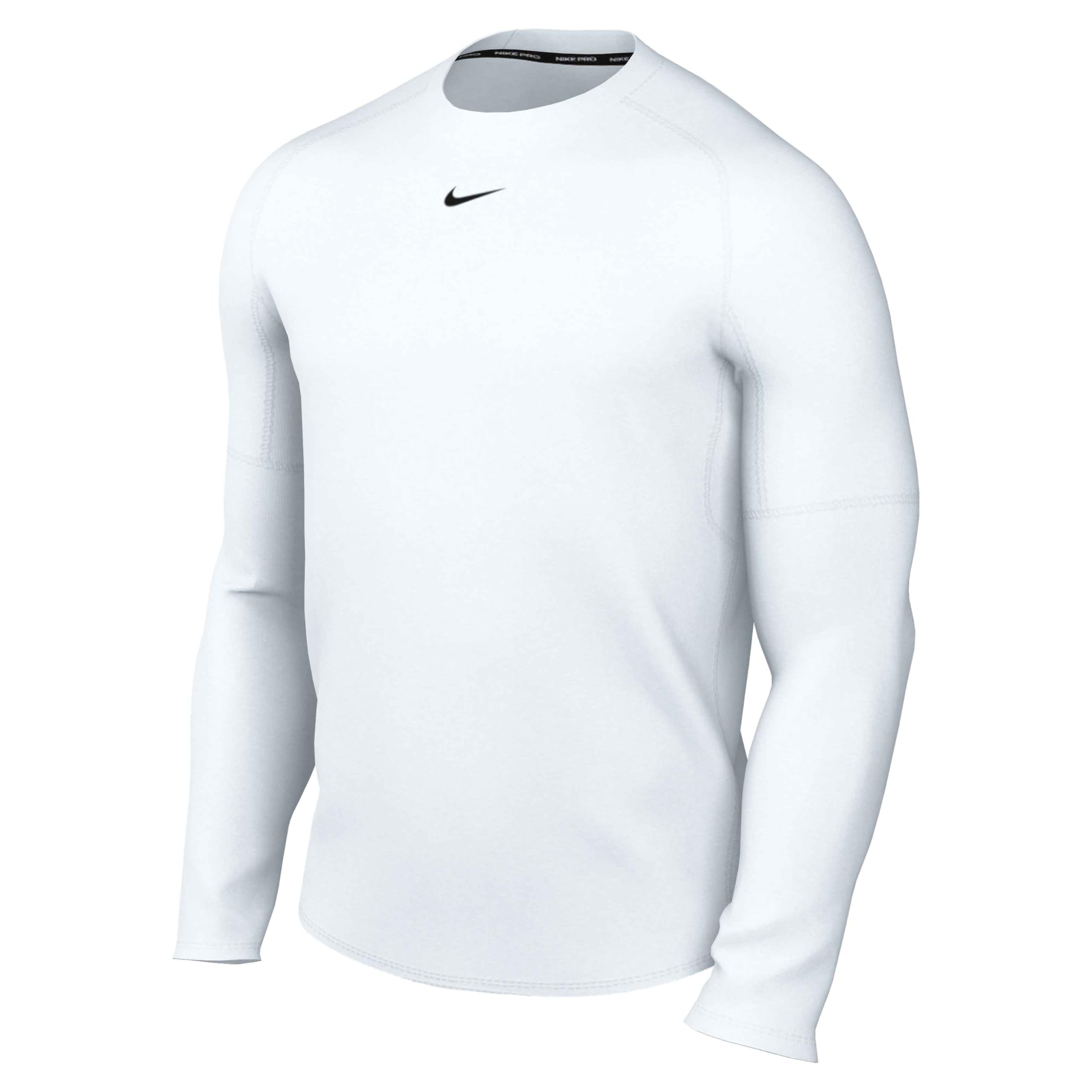 Nike Men's Baselayer Long Sleeve Performance Gym Top - White/Black - S