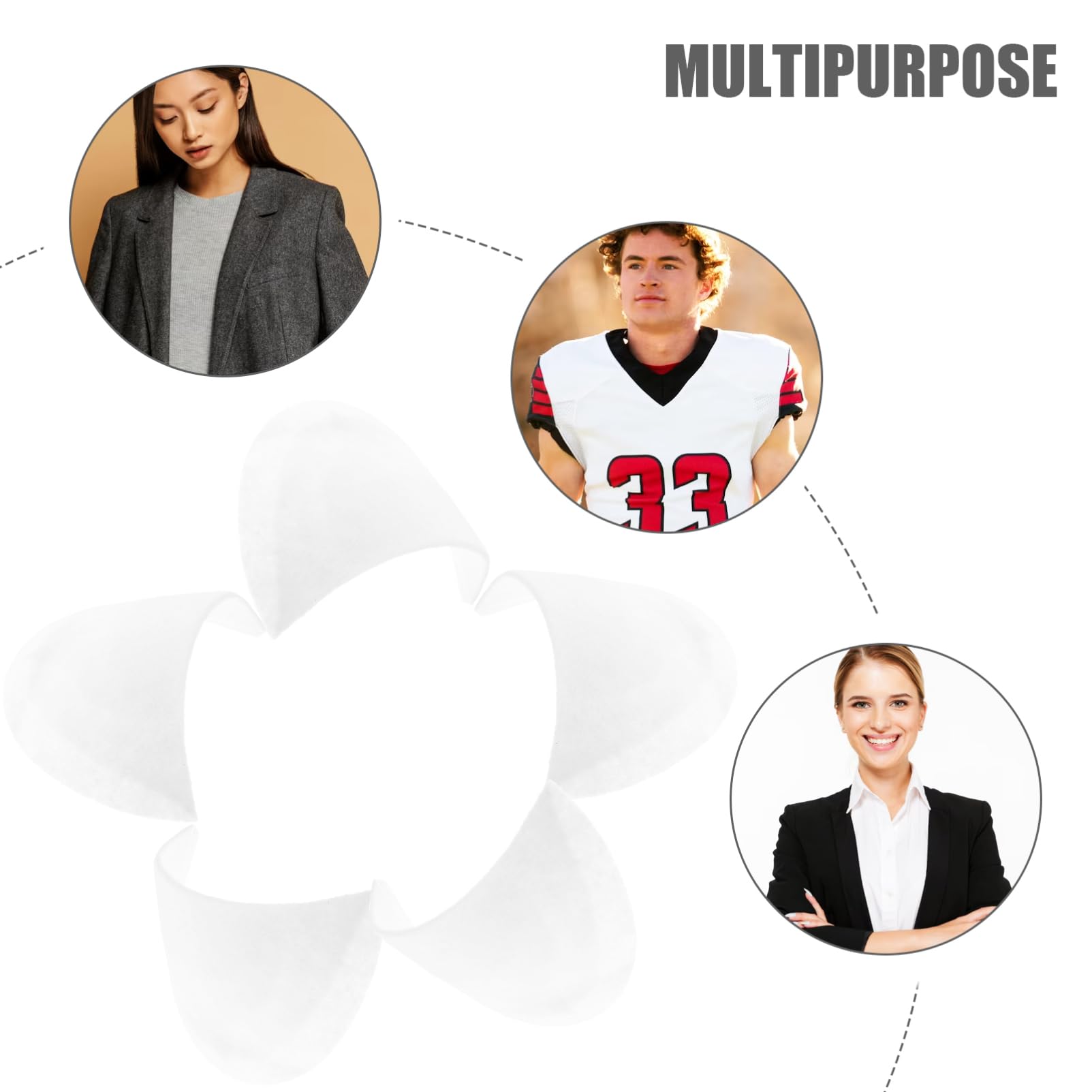 Healeved Cotton Shoulder Pad Set 20 Pairs Portable Non-skid Shoulder Pads for Suit Enhancer Pad Clothing Accessory