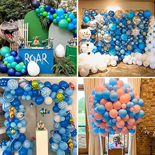 RUBFAC 129pcs Light Blue Balloons Different Sizes 18 12 10 5 Inch for Garland Arch, Blue Balloons for Birthday Gender Reveal Baby Shower Sky Blue Balloons Party Decoration - 6