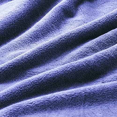 BEDELITE Fleece Blanket Blue Throw for Sofa & Bed, Plush Cozy Fuzzy Blanket Single/Travel, Super Soft and Warm Fluffy Blanket for Autumn and Winter, 127 x 152cm