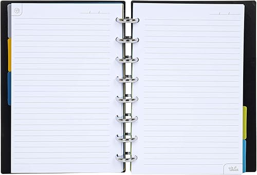 Vista 405 de Talia - Agenda personalizable con aros, (Fireworks Deep Lake, con discos Deep Lake, tamaño mediano (7.5 x 9.75 pulgadas).