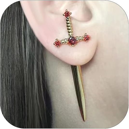 Amazon.com: Gothic Jewelry Sword Earrings for Women Punk