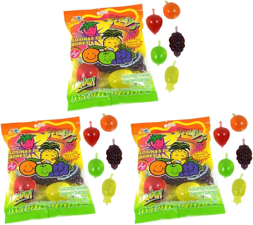 DinDon Fruity Snack TikTok Ju-C Jelly Fruit Candy Bag 11.3 oz 5 Flavors Strawberry, Sour Apple, Pineapple, Grape, and Orange Tasty Fruity Jelly Snack - PACK OF 3