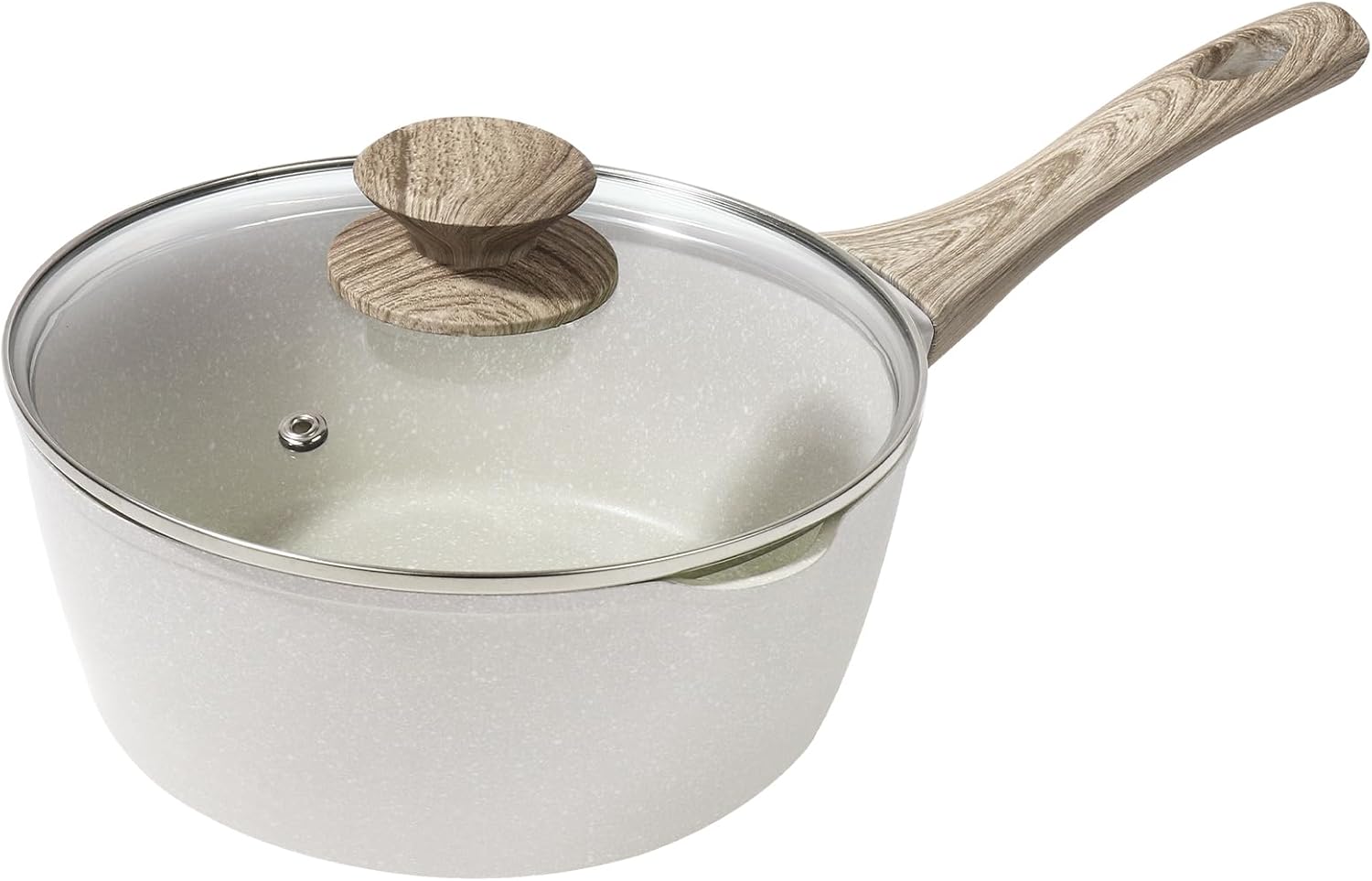 Rainberg Saucepan with Lid, Nonstick Milk Pan Suitable with Induction, Gas and Electric Hobs