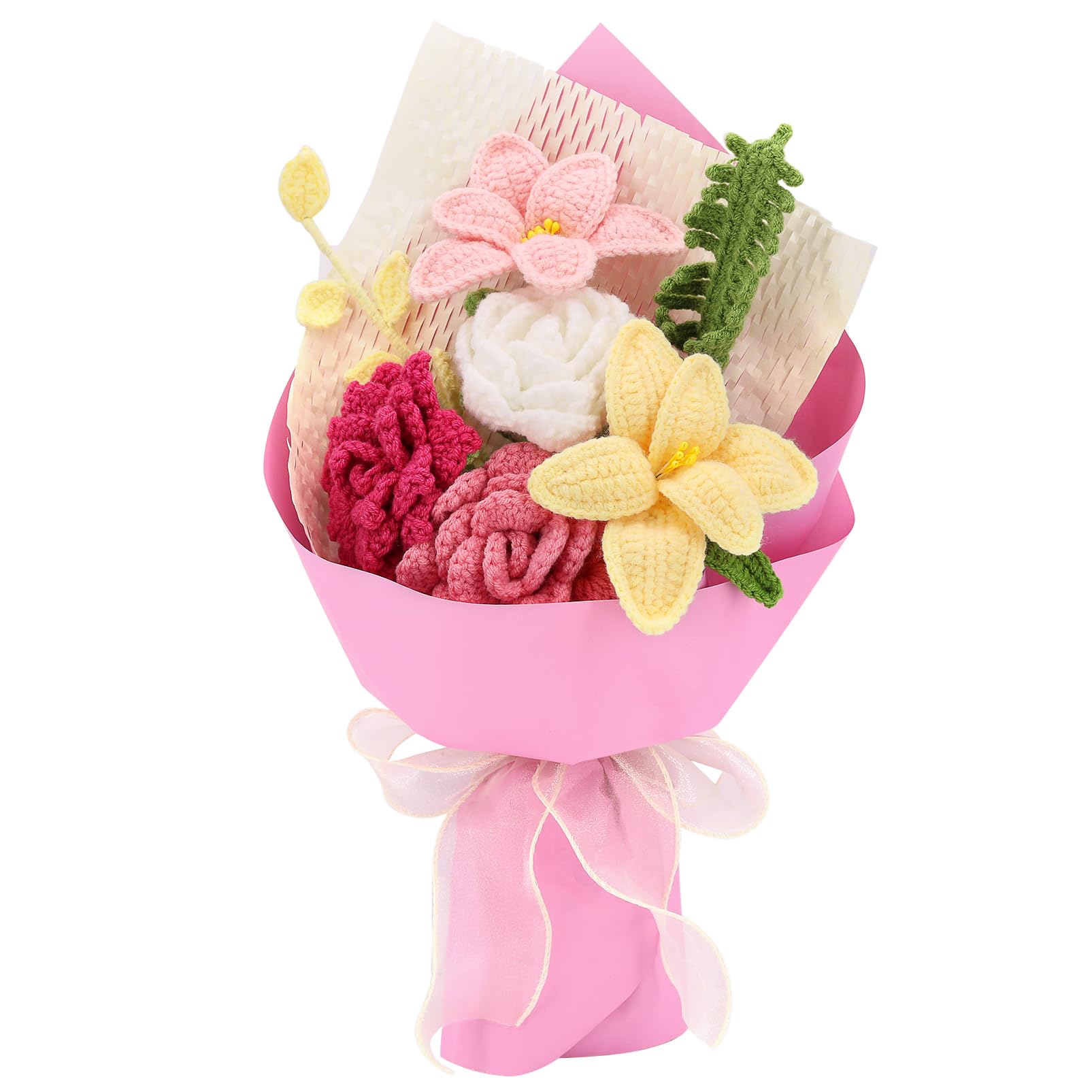 Amazon.com: FUCAN Crochet Flowers Finished Bouquet Crocheted