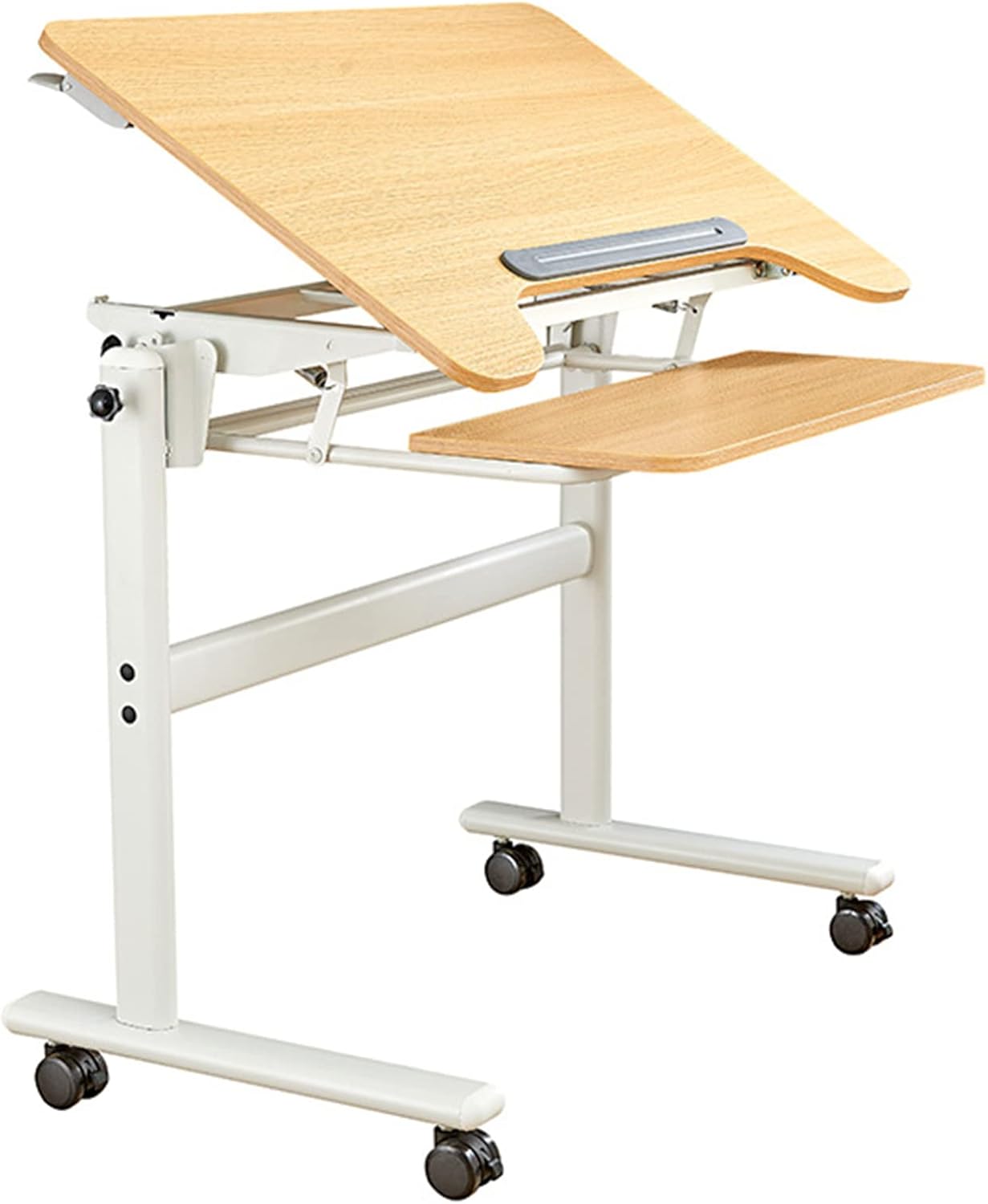 JYSWDZ Foldable Mobile Standing Desk, Pneumatic Height