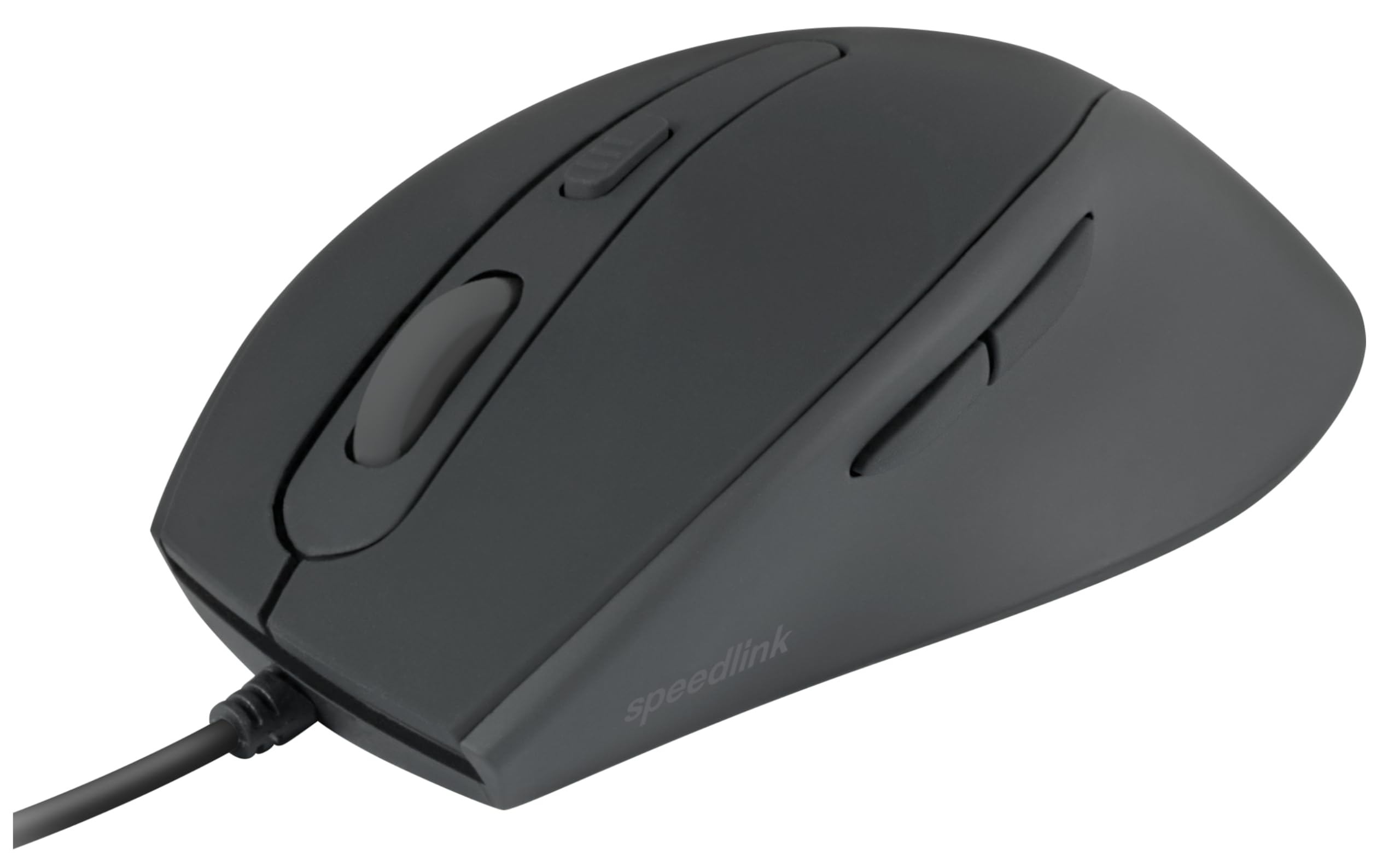 Speedlink AXON Silent & Antibacterial Mouse - leise PC Maus mit Kabel, antibakterielle Oberfläche, geräuschlos, leiser klick, kabelgebunden, dpi-Schalter bis 2400 dpi, schwarz