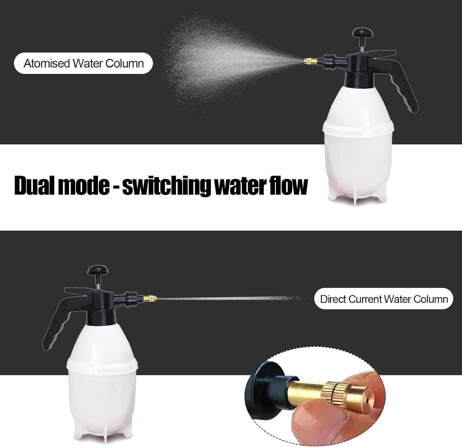 4 Piece Garden Pump Sprayer Nozzle,Brass Spray Nozzle Garden Sprayer Nozzle Replacement 20mm/0.78" ID Thread Mount Head for 0.2-0.4 Gallon Hand-Held Pressure Water Sprayer Bottle,Black image 4