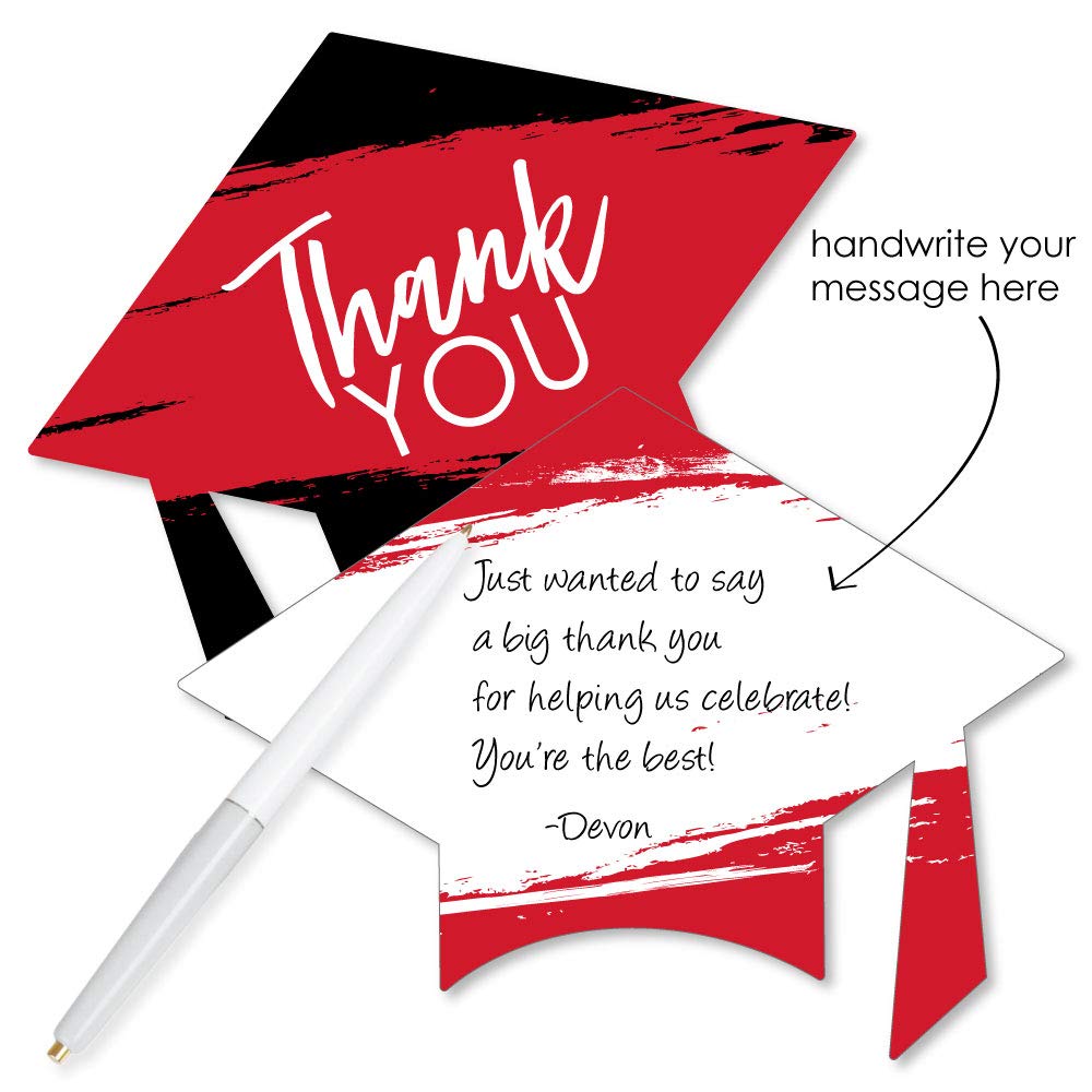 Amazon.com: Big Dot of Happiness Red Grad - Best is Yet to Come - Shaped  Cards - Red Graduation Party Thank You Note with Envelopes - Set of 12 :  Home & Kitchen