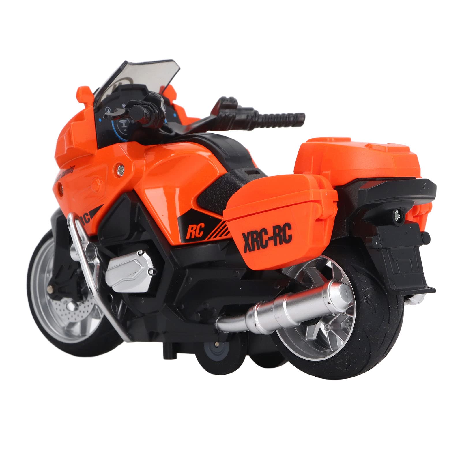 Motorcycle Toy Model, Mini Pull Back Sound Light Alloy 1:16 Scale Motorcycle Model for Home (Orange)