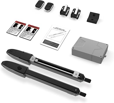 Automatic Dual Gate Opener for Swing Gates up to 660lb*2 16ft, Heavy Duty Electric Opener Kit for Driveway Home Garden, Long-Range Remote Controls Included - Model C025-340