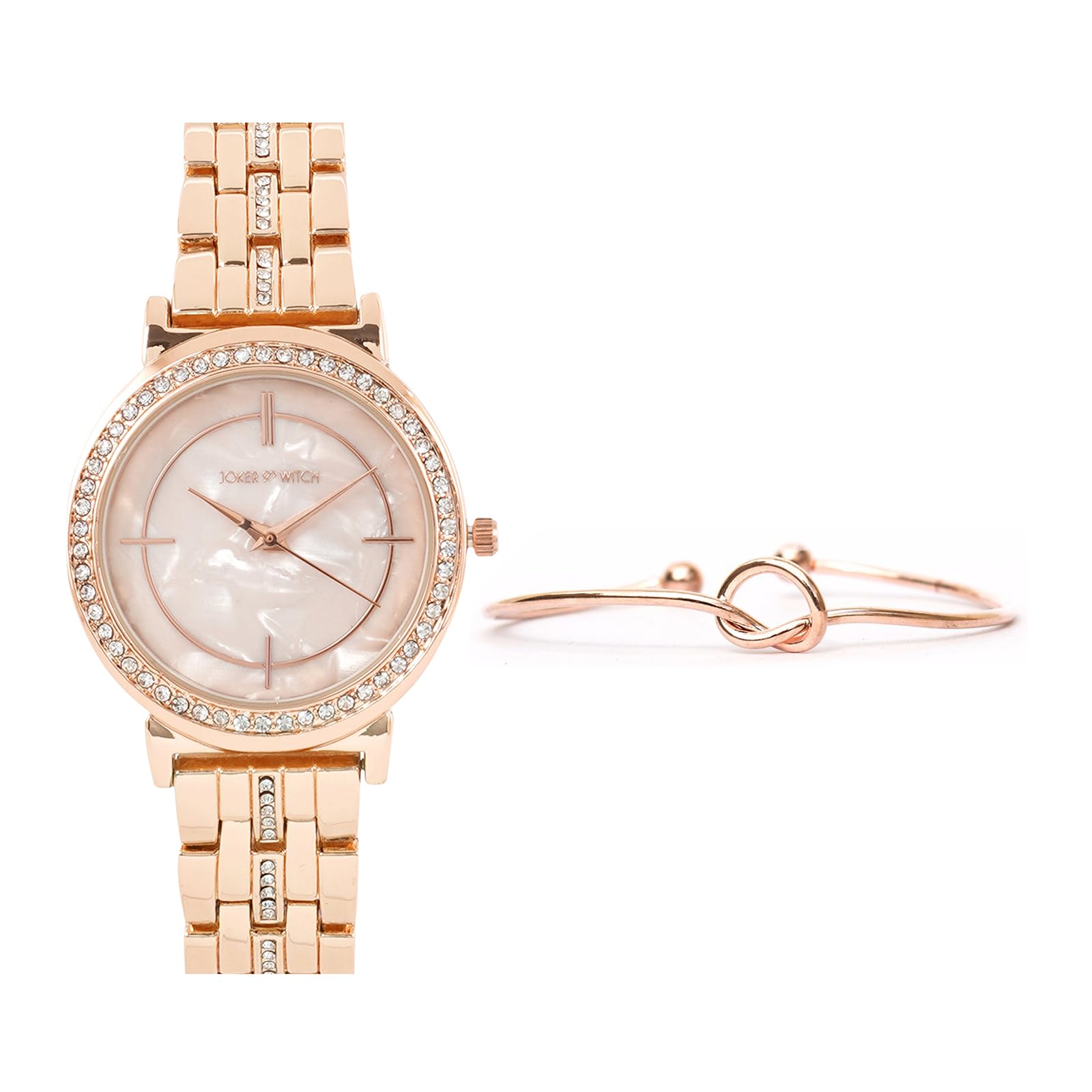 Joker & Witch Stainless Steel Women Yvonne Gold Analog Watch Bracelet Stack, Rose Gold Dial, Rose Gold Band (B0C7L69ZDR) Amazon Price History, Amazon Price Tracker
