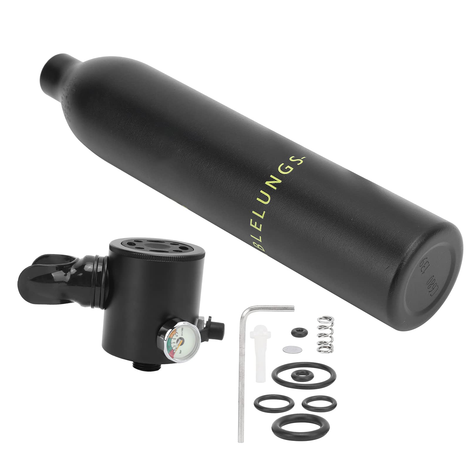 VGEBY Bombola di Ossigeno per Immersione, Bombola per Bombola da 0,5 L Bombola di Ossigeno per Immersione per Immersioni con Regolatore per Immersione(Nero) immersione