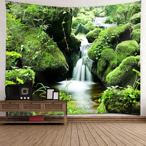 Tapisserie murale nature forêt ruisseau grande taille 300x256 cm pour décoration de chambre