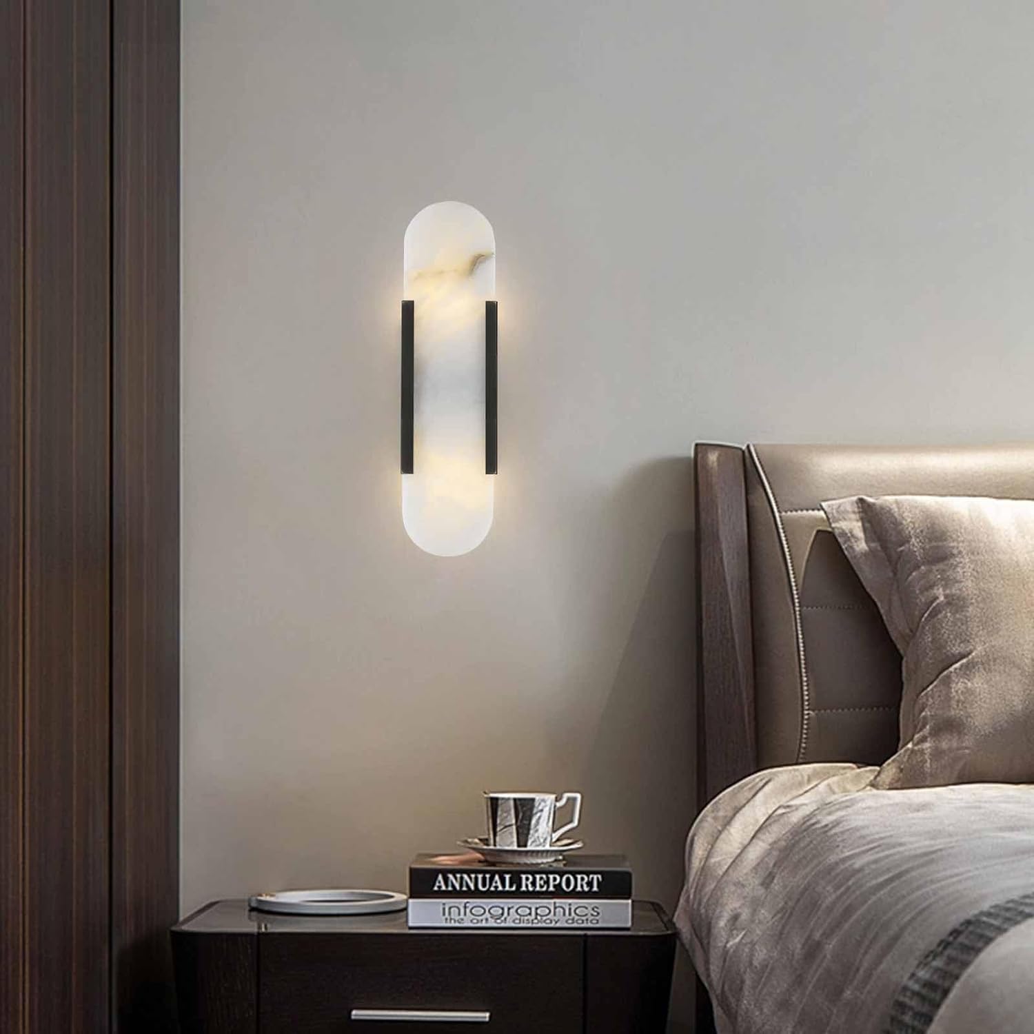 Naturalny alabastrowy lampa ścienna łazienka toaletka złoty marmurowy kinkiety ścienne wewnątrz biały kamień szkło nowoczesne lampy ścienne do sypialni salonu lampa naścienna