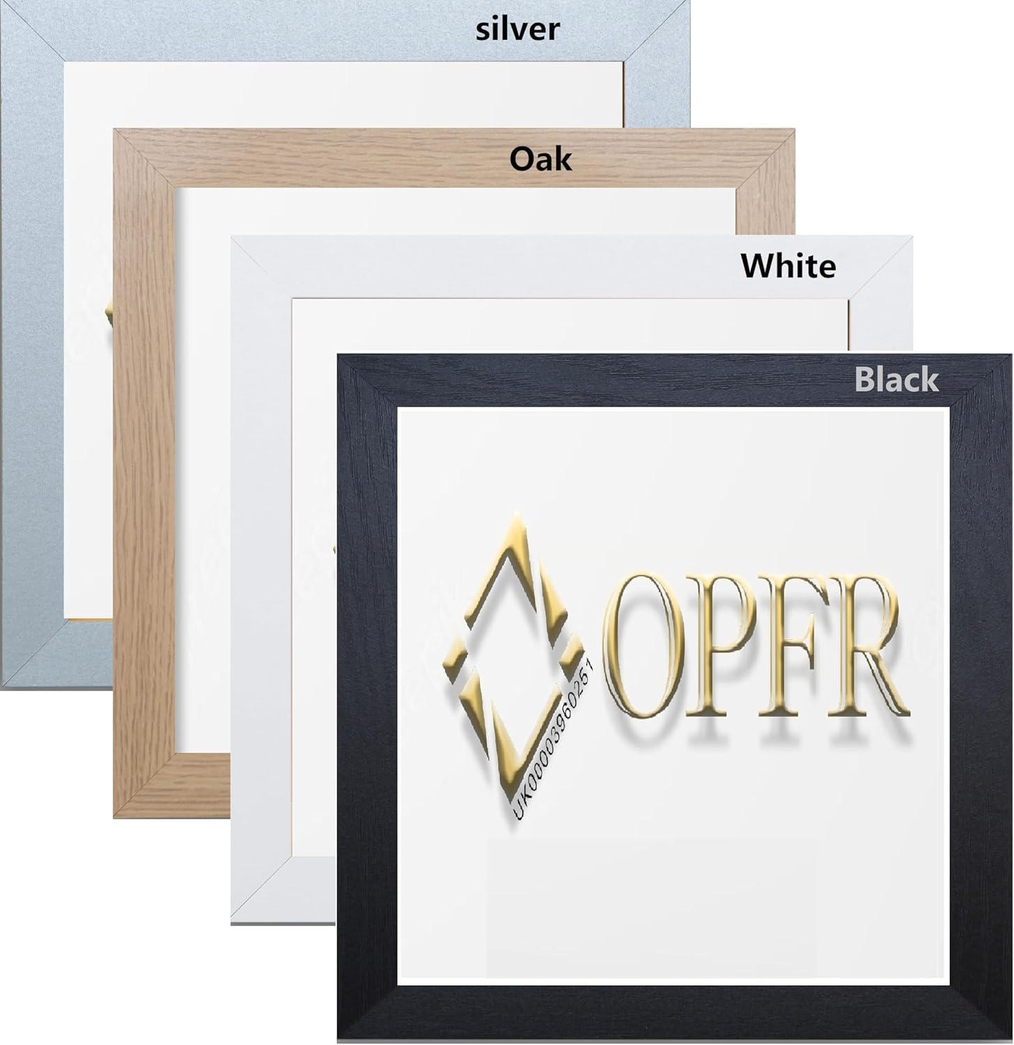 Opfr Silver Square Size Black,Oak,, White, Photo Picture Poster Frames (, 30X30cm)