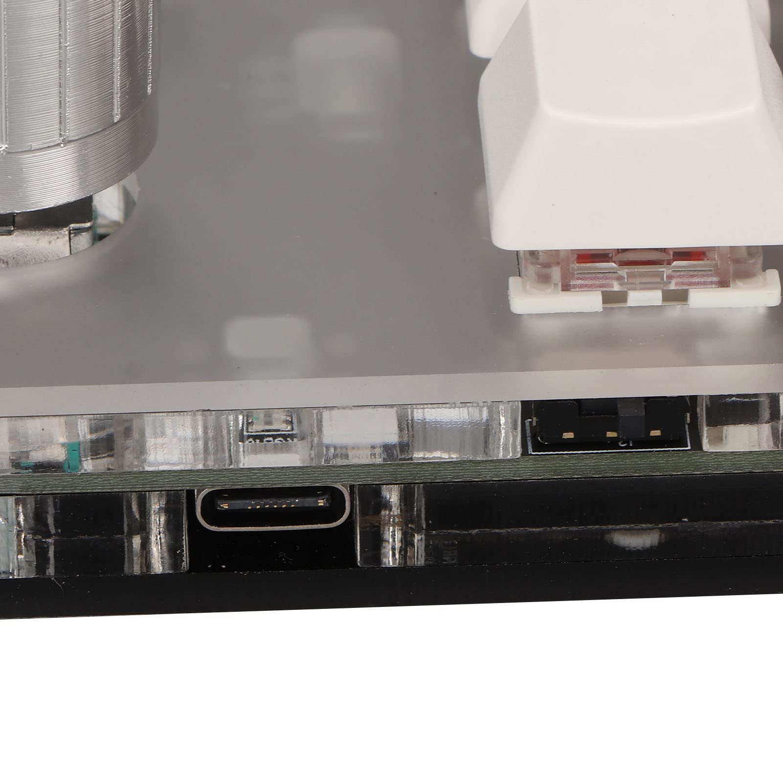 CHICIRIS Mini Tastiera da Gioco Switch Sostituibile Ampiamente Usato 1200 mAh Mini Tastiera Personalizzata 3 Manopole per Il Gioco (Bianco)