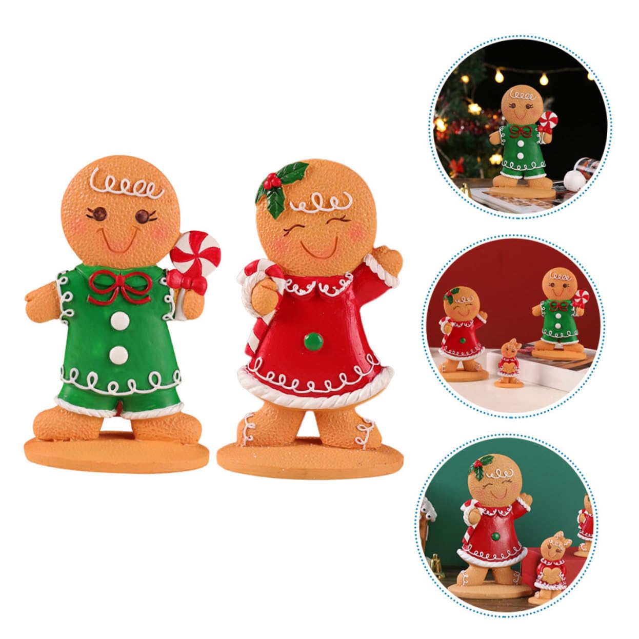 PRETYZOOM 2 Piezas Adorno De Hombre De Jengibre Navideño Adorno De Mesa para Fiesta De Navidad De Escritorio para Decoración De Ventana