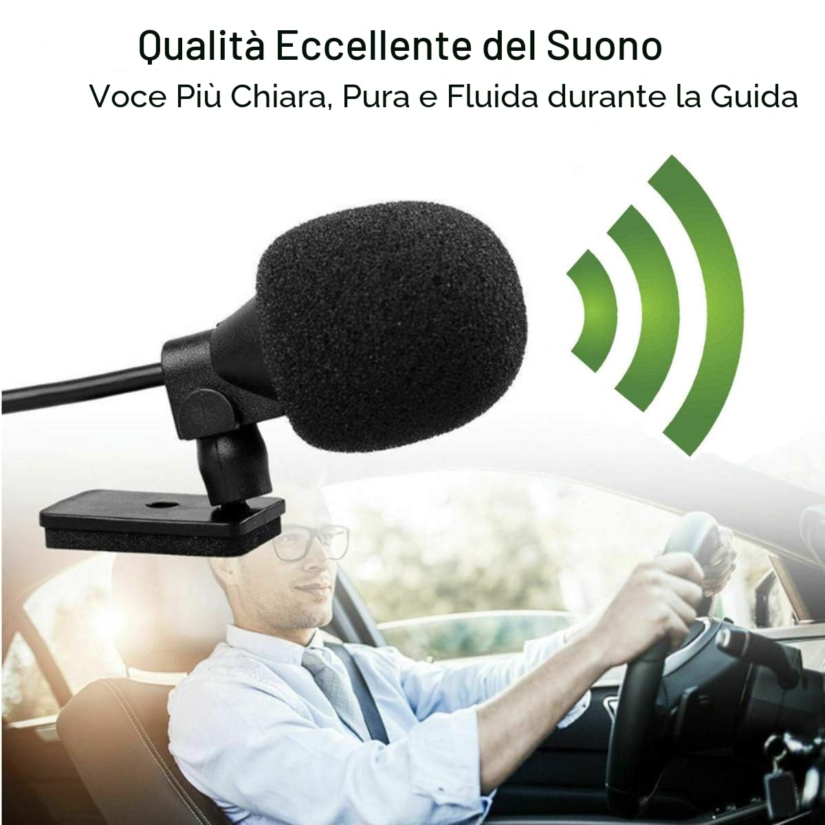 Microfono Esterno da 2,5 mm, Microfono per Pioneer Pioneer AVH-200BT, AVH-270BT, AVH4000NEX, AVH-P4400BH, AVH-P5200BT, AVH-P6300BT Stereo GPS DVD, 3 m, Jack da 2,5 mm