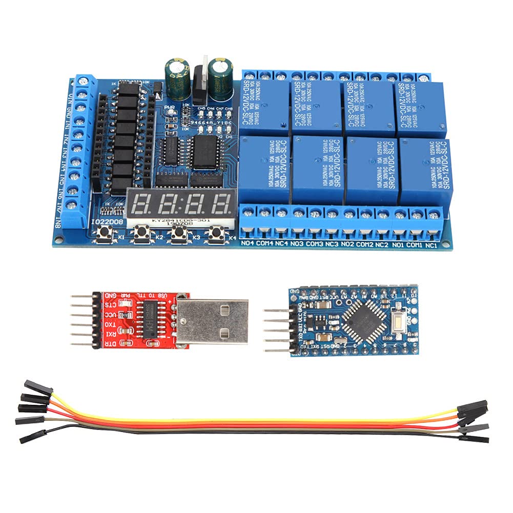 Modulo Schermatura relè Mini PLC DC 12V a 8 Pro, Scheda Interruttore Timer di Ritardo Ad Alte Prestazioni per Progetti, Ideale per Applicazioni di Controllo Motore e Temporizzazione