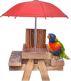 Squirrel Feeder | Creative Squirrel Picnic Table Feeder with Umbrella,Wooden Squirrel Feeder Table, Squirrel and Chipmunk Gifts for Squirrel