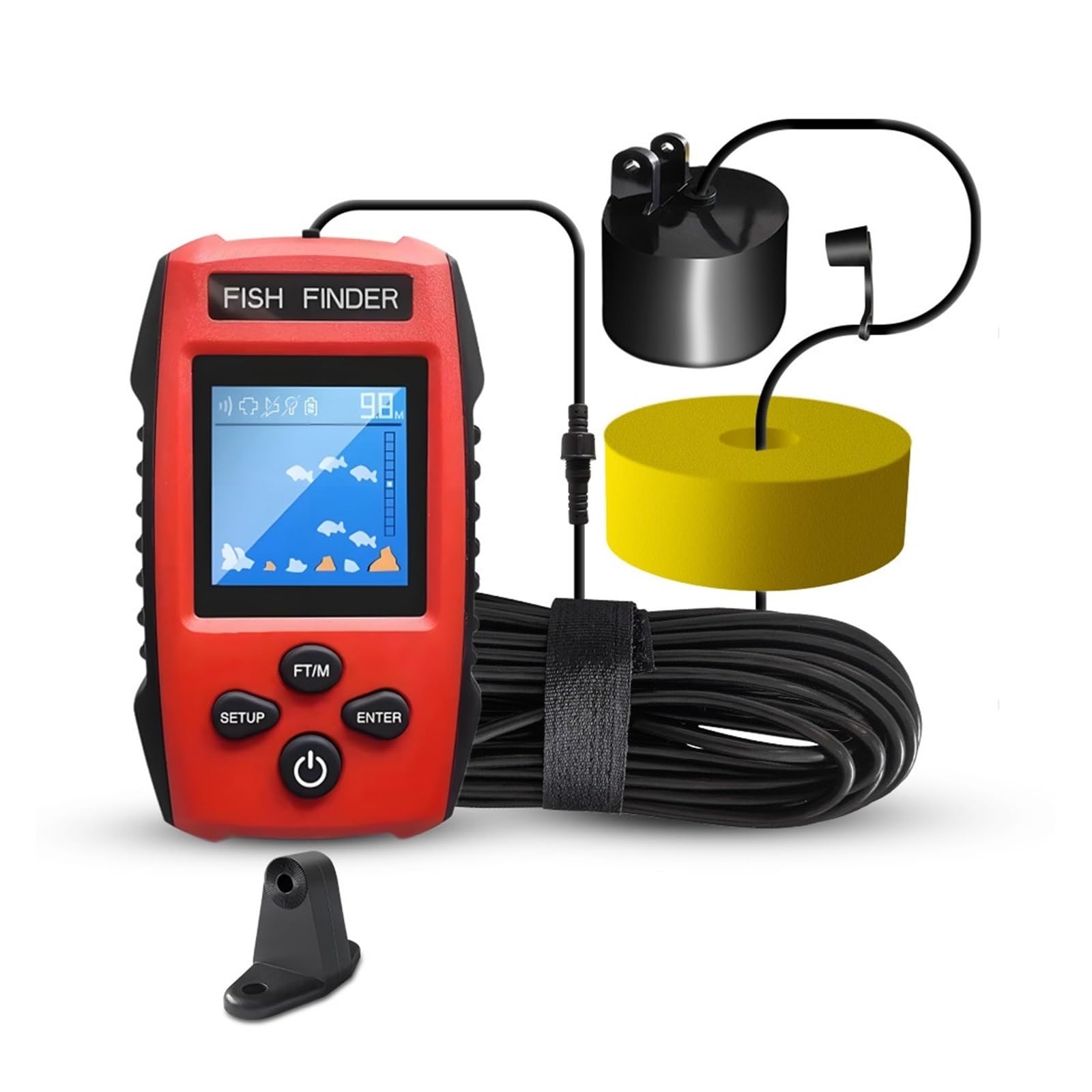 Ecoscandaglio, Ecoscandaglio LCD a colori con sensore cablato, display for acque profonde for barche