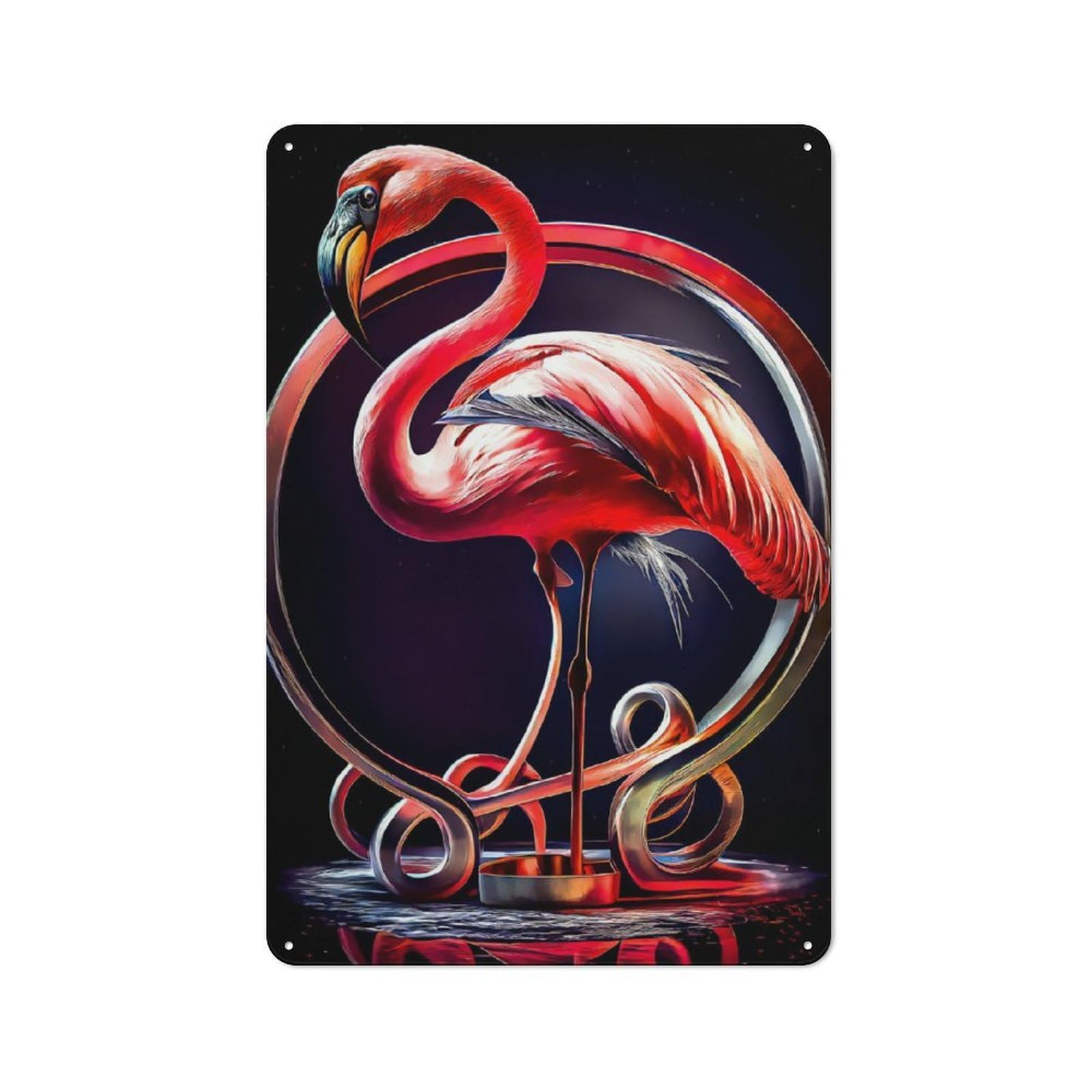Junmoney Flamingo Vintage Vintage Metal Sign 30X20cm Featuring Room Wall Plaque For Flat, Dorm Room, Lounge Or Cafe