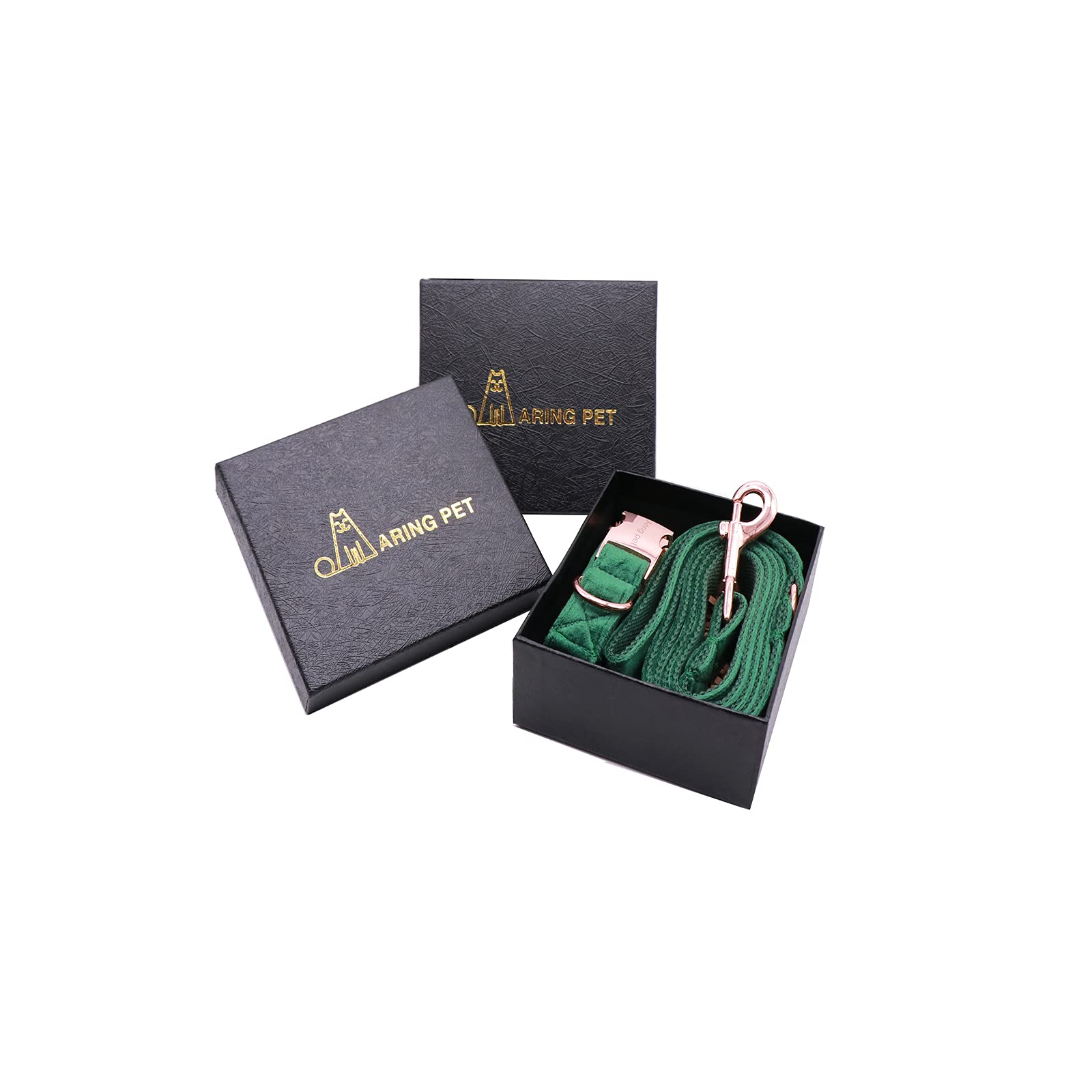ARING PET Hundehalsband und Leine Set, Samt Hundehalsband und Leine, Bequemes Verstellbares Halsband&Leine Set für Jungen und Mädchen Hunde