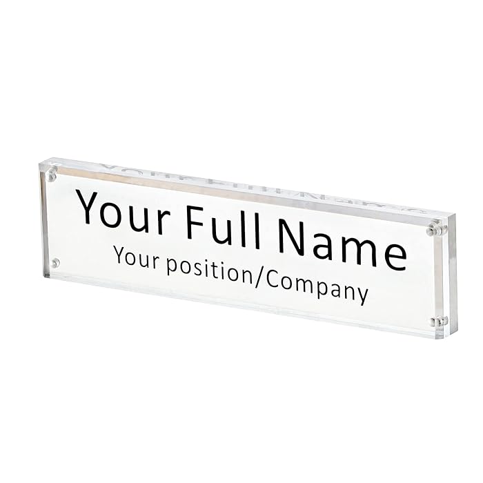Buy IEEK Acrylic Desk Name Plate for Office,Clear Acrylic Block