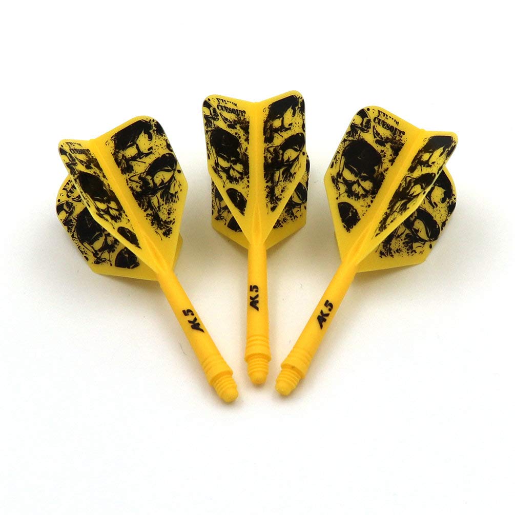 CUESOUL Rost Eje de dardo Integrado y Plumas estándar/lágrima de Pera/Forma Delgada con patrón Atractivo, Juego de 3 Piezas - 3