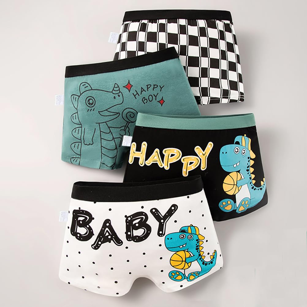 Ragazzi Intimo Boxer Pantaloncini Cotone Modello Dinosauro Boxer Slip Intimo 12 Pezzi, 3-13 Anni