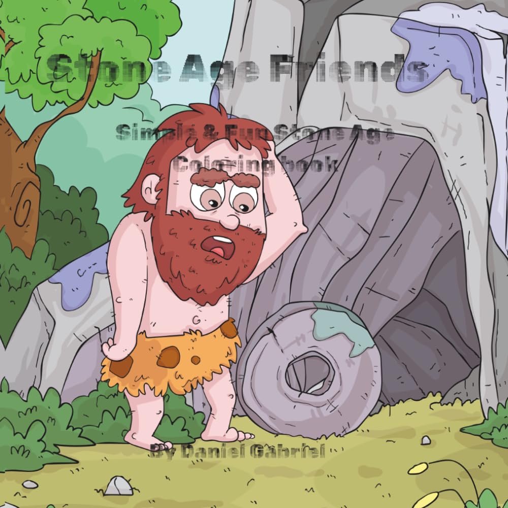 Stone Age Pals: Simple & Fun Stone Age Coloring Book