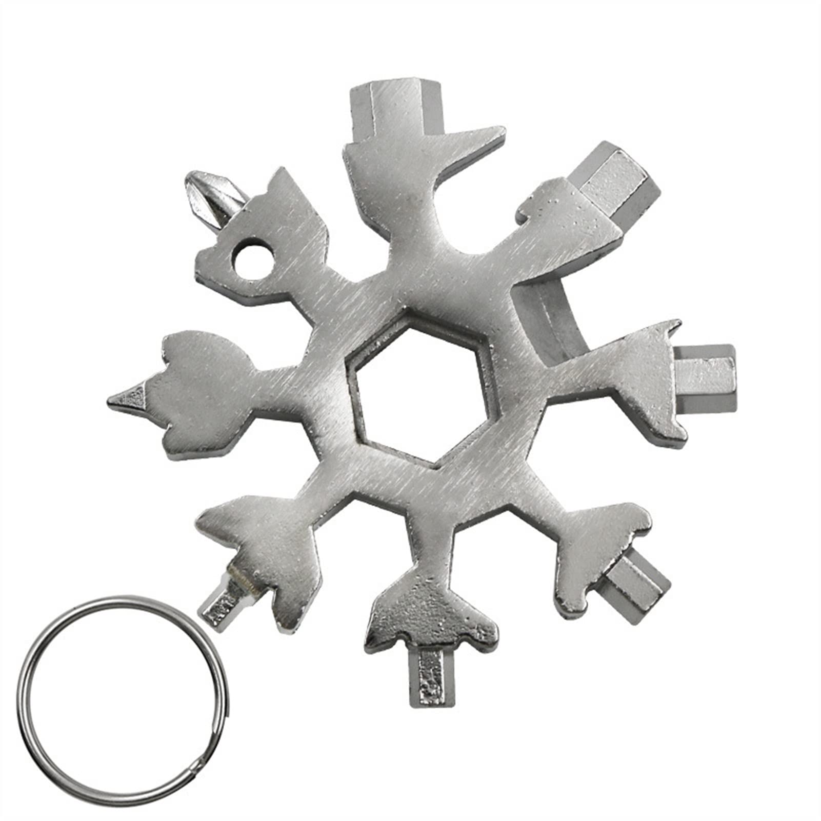 Multiherramienta, multiherramienta de copo de nieve, multiherramienta de copo de nieve, llave de destornillador, multiherramienta de copo de nieve 18 en 1, llave hexagonal multifunción para
