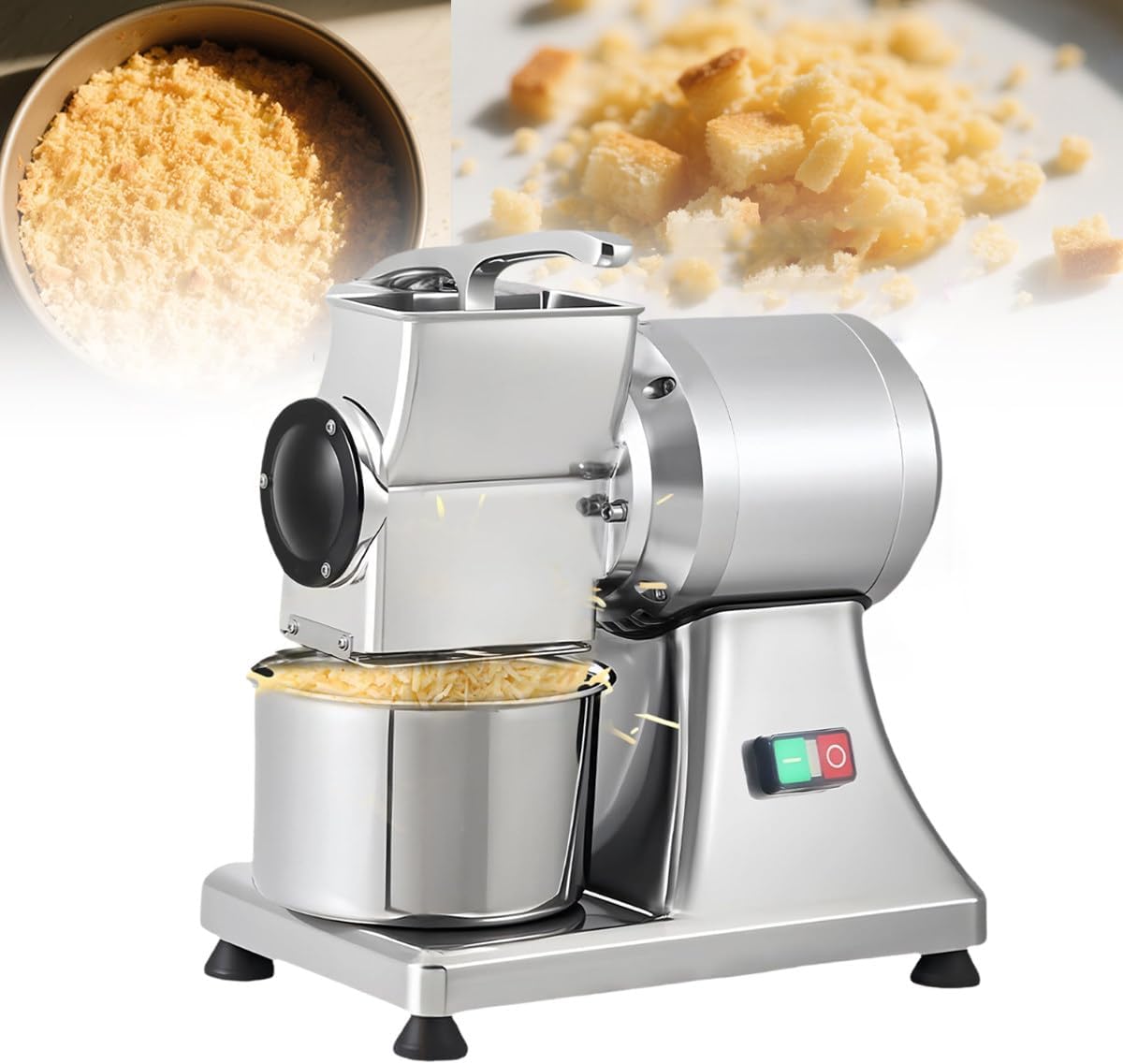Commercial Electric Cheese Grating Machine, Professional Electric Cheese Grating Machine, Commercial Cheese Shredder Machine, Non-Slip Base, Stainless Steel Receiving Bucket, 40kg / 88.18lbs / H