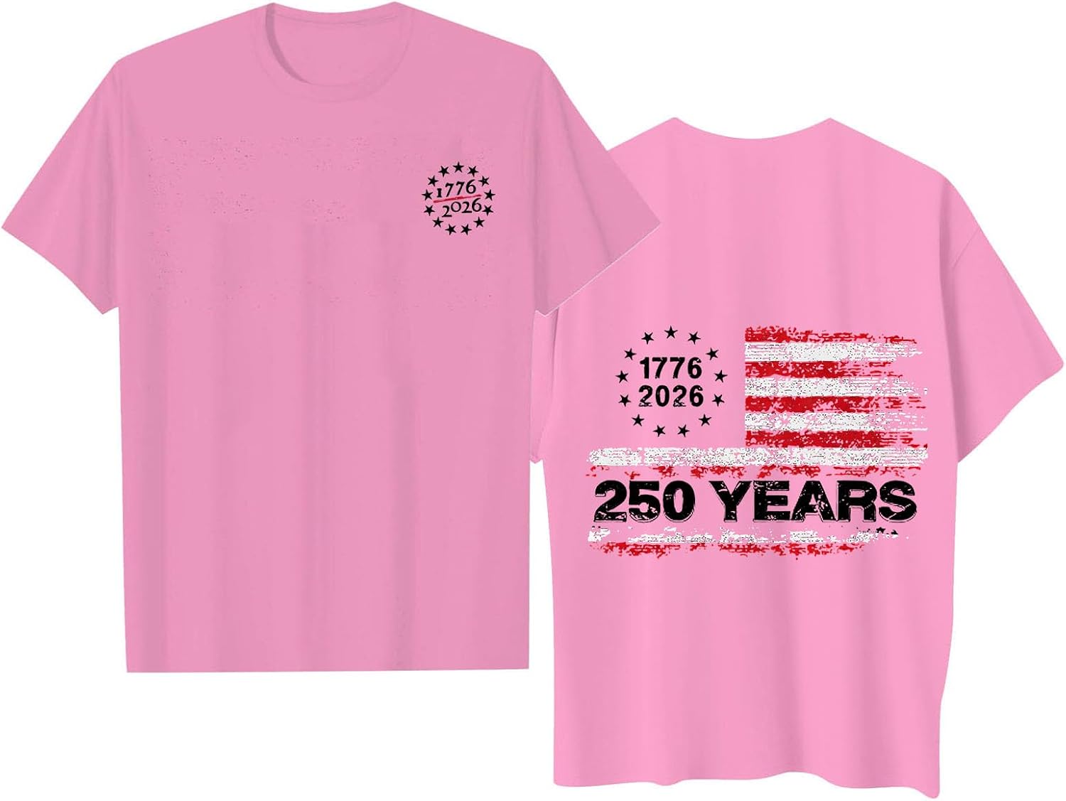 RTRDE Men's America T Shirts Short Sleeve 250 Years Anniversary American Flag Print Summer Casual T-Shirts, S-3XL
