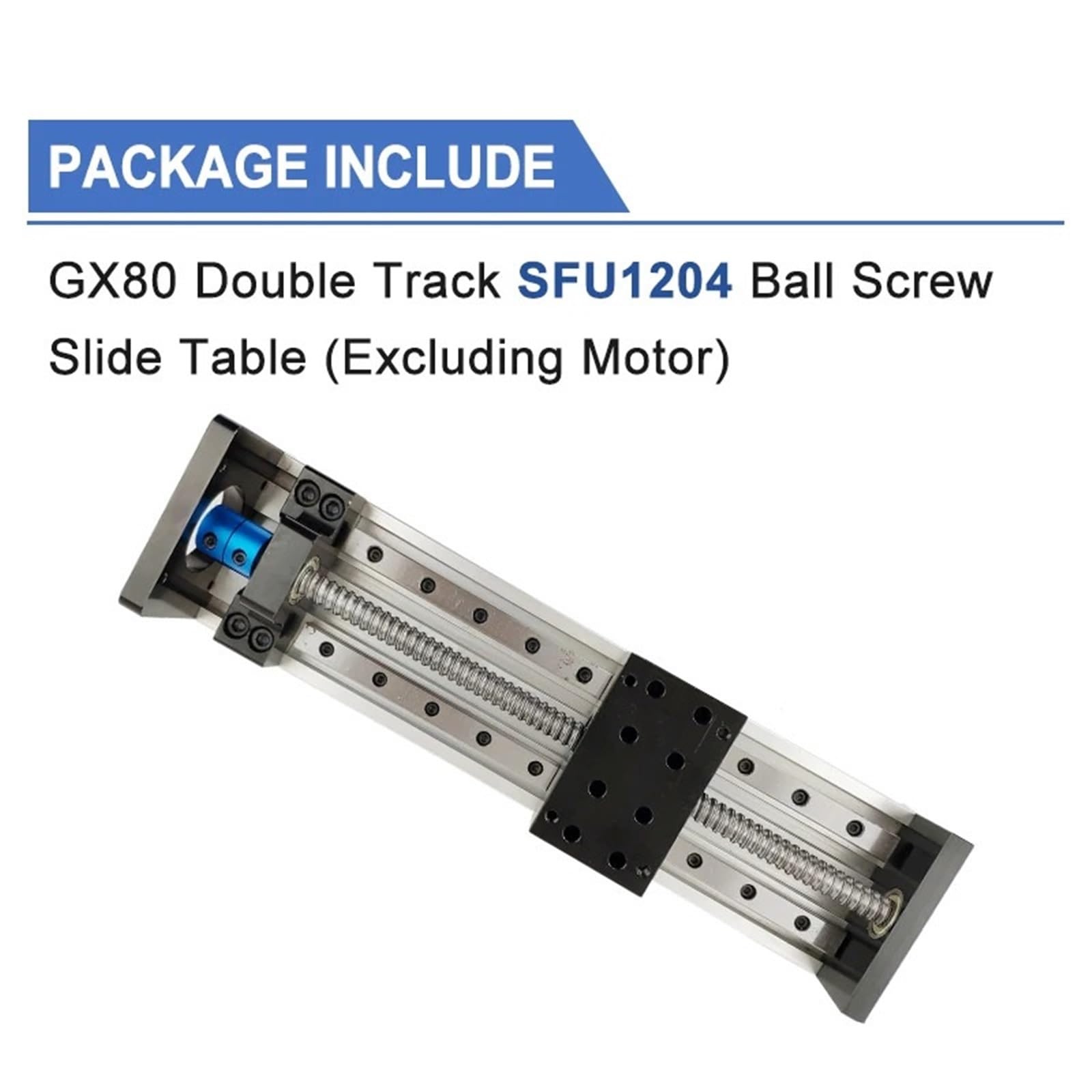 Dual Optical Axis Manual Sliding Table Rail Guide GX80 Inch Square Rail SFU1204 100-600mm Ball Screw Sliding Table Sliding Cross Linear Slide Platform Guide(100mm)