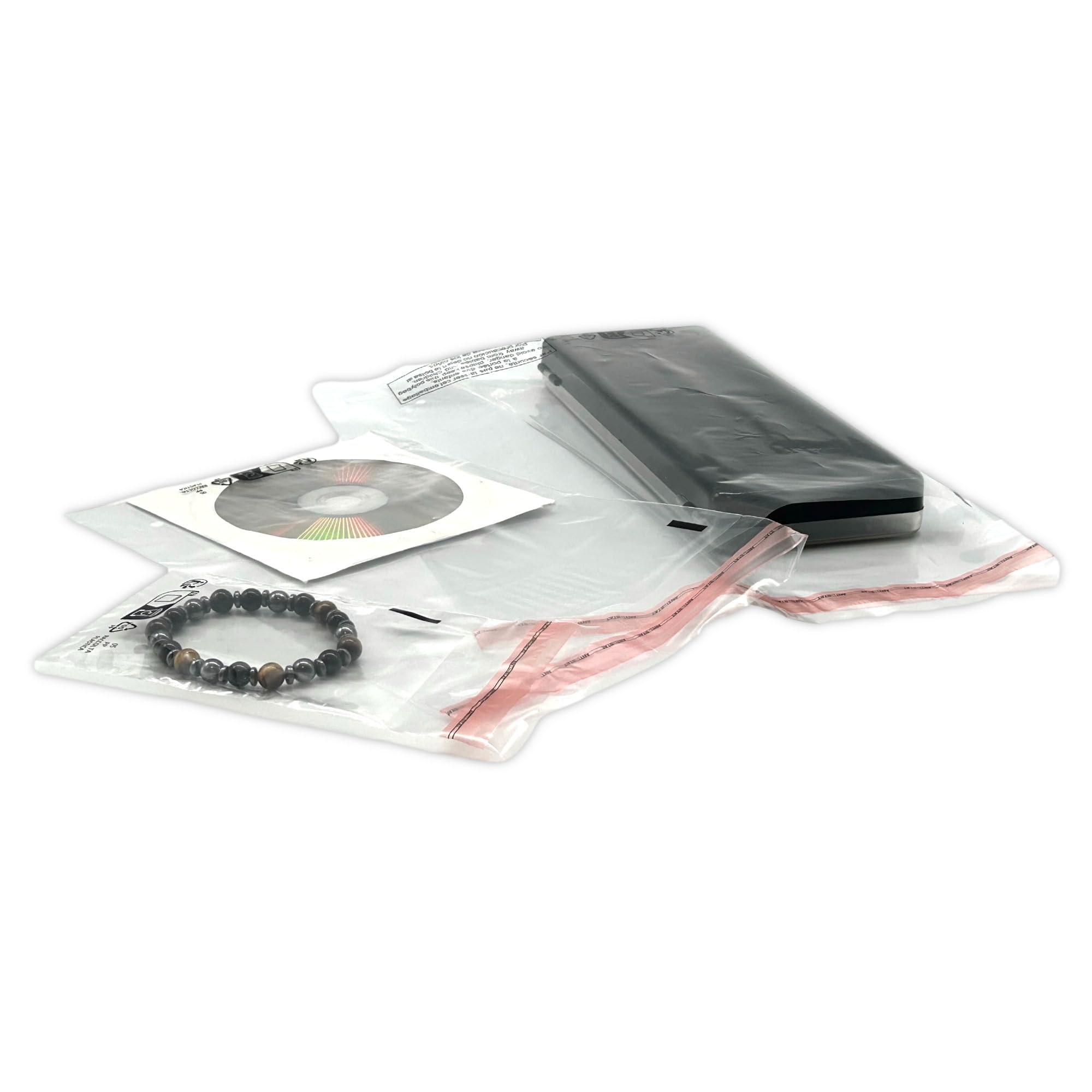 200 Grand Sachet emballage plastique transparent à fermeture adhésive repositionnable haute brillance 500 x 700 mm + rabat 40 mm pochette emballage sachet conditionnement avec texte légal sécurité