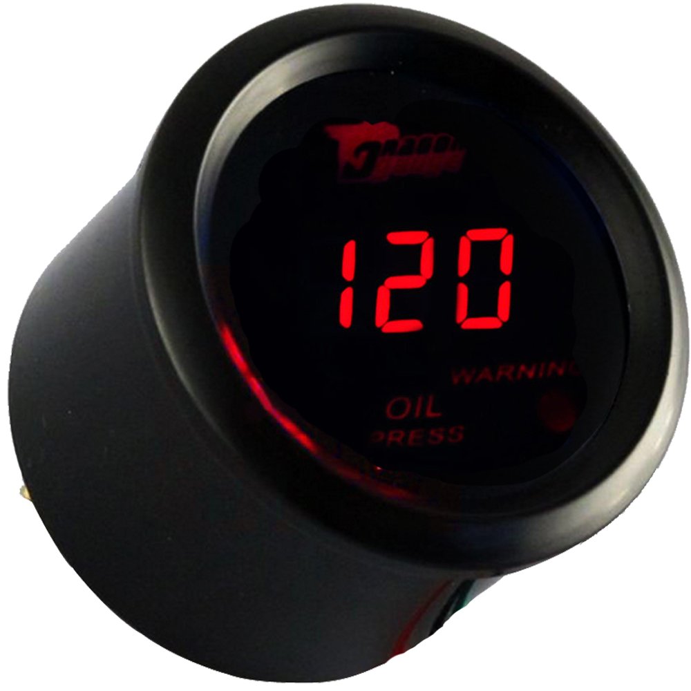 E apoyo 52 mm Negro motor de coche Digital LED rojo luz LED PSI Turbo Boost Gauge Meter