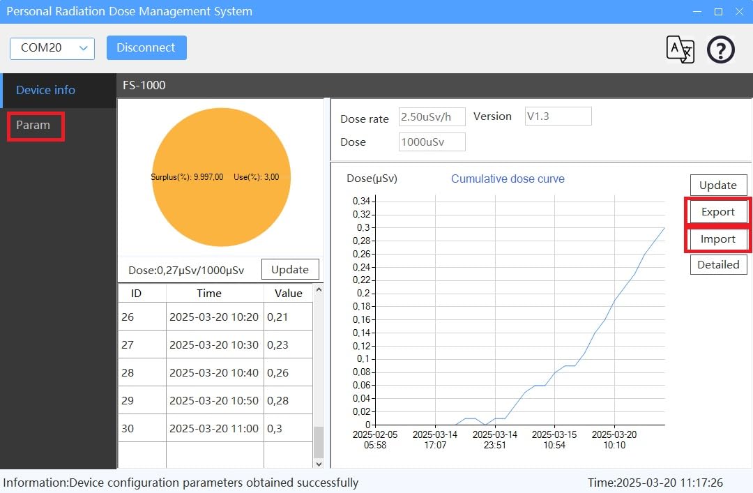 Geigerzähler Radiation Detector Strahlungsmessgerät mit PC-Software, erfasst Röntgen- Beta- Gamma- Strahlung (FS1000)